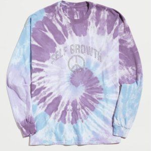 Self Growth Rhinestone Tie-Dye Long Sleeve Tee | Urban Outfitters | Size L NWT